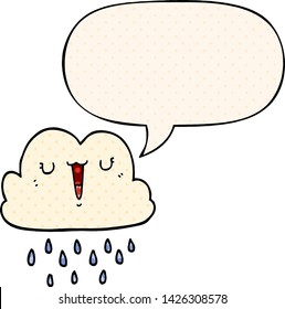 cartoon storm cloud with speech bubble in comic book style