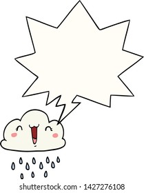 nube de tormenta de caricatura con burbuja de habla