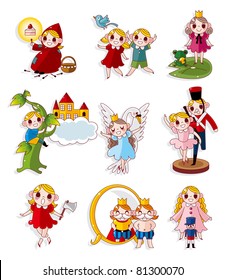cartoon story people icons set