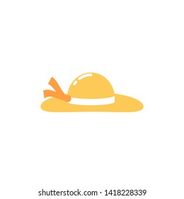 Cartoon straw hat icon,Vector and Illustration. 