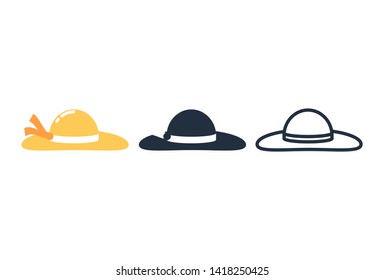 Cartoon straw hat icon,Vector and Illustration. 