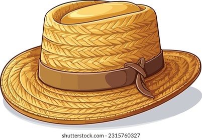 Cartoon Straw Hat , Tshirt Design , Vector illustration