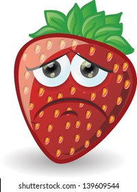 Cartoon strawberry with emotion