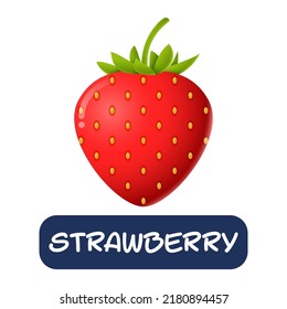 cartoon strawberry fruit vector isolated on white background