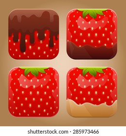 Cartoon strawberry set
Vector strawberry in chocolate.
