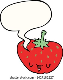 cartoon strawberry with speech bubble