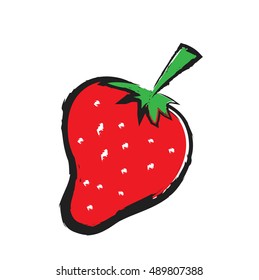 cartoon strawberry, vector illustration