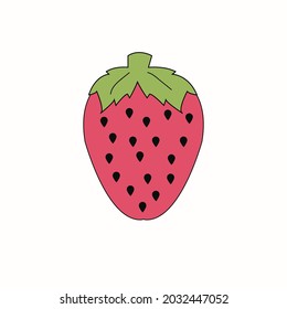 fondo blanco de fresa de dibujos animados