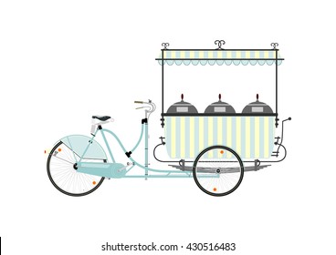 Cartoon Street Food Vendor Bicycle On: Stock-Vektorgrafik (Lizenzfrei