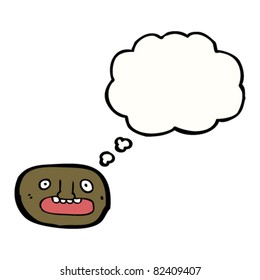 pensamiento de cabeza de estrés de caricatura