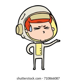 cartoon stressed astronaut