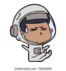 cartoon stressed astronaut