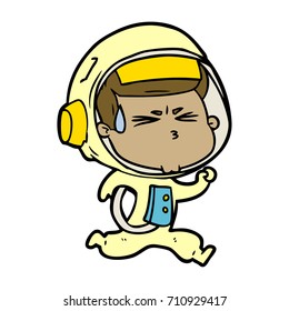 cartoon stressed astronaut