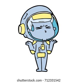 cartoon stressed astronaut