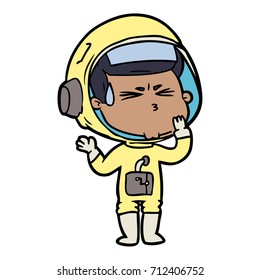 cartoon stressed astronaut