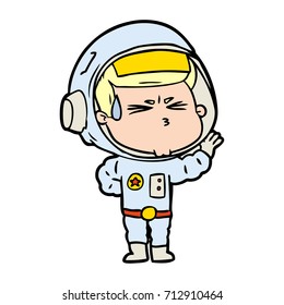 cartoon stressed astronaut