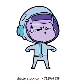 cartoon stressed astronaut
