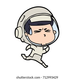 cartoon stressed astronaut