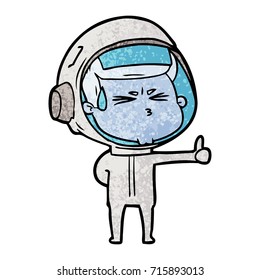 cartoon stressed astronaut