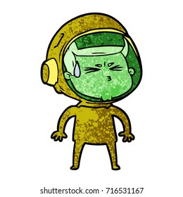 cartoon stressed astronaut