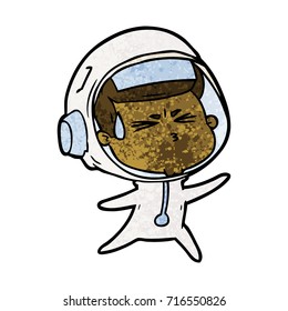 cartoon stressed astronaut