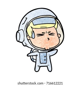 cartoon stressed astronaut