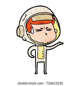 cartoon stressed astronaut