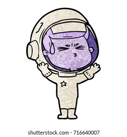 cartoon stressed astronaut