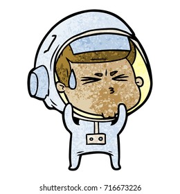 cartoon stressed astronaut