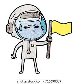 cartoon stressed astronaut