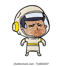astronauta estressado em desenho animado