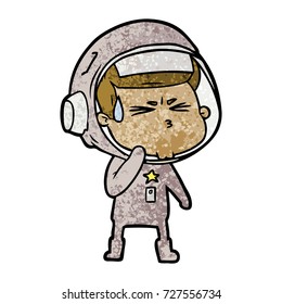 cartoon stressed astronaut