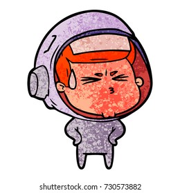 cartoon stressed astronaut