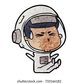 cartoon stressed astronaut