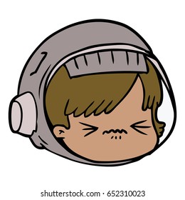 cartoon stressed astronaut face