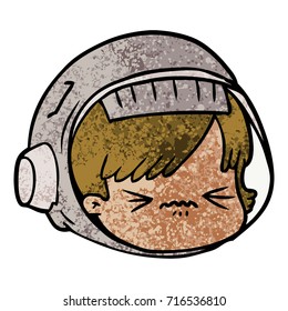 cartoon stressed astronaut face