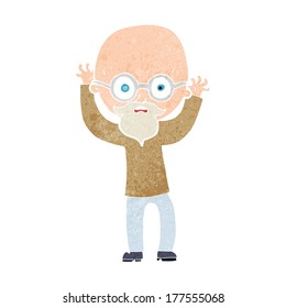 cartoon stressed bald man