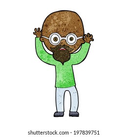 cartoon stressed bald man