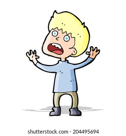 cartoon stressed boy