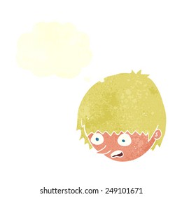 cartoon stressed face with speech bubble