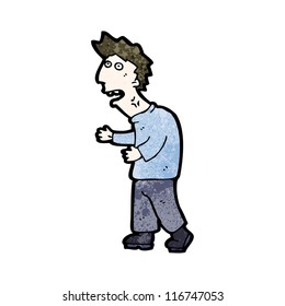 cartoon stressed man