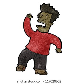 hombre estresado de caricatura