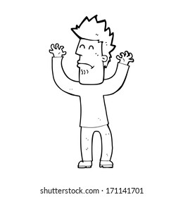 cartoon stressed man