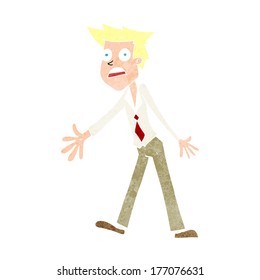 cartoon stressed man