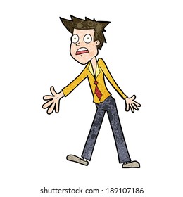 cartoon stressed man