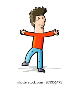 hombre estresado de caricatura