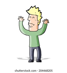 hombre estresado de caricatura