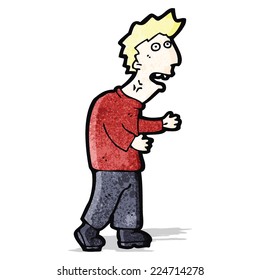 cartoon stressed man
