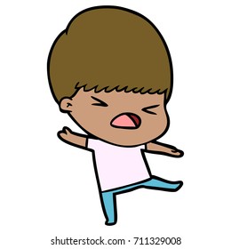 cartoon stressed man