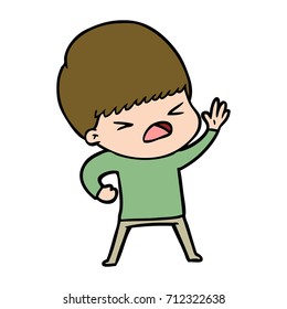 cartoon stressed man